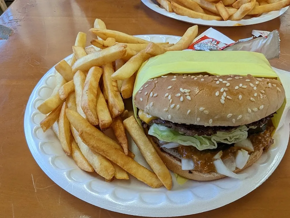 Chili Cheese Burger with Fries